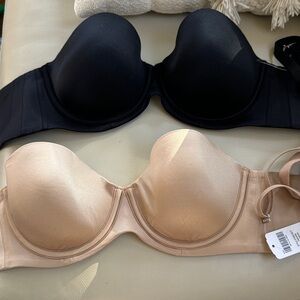 Soma Black and Tan Strapless Bras